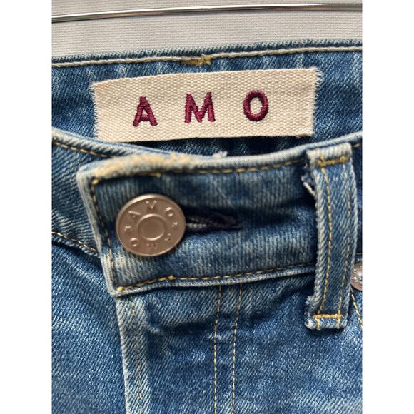 AMO Babe w/ hem denim jeans wash: thrifted with destroy size 26 - Picture 2 of 9